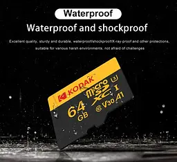 Карта пам'яті Коdak 64 Gb microSD U3 A1 class 10 з адаптером SD - мініатюра 5