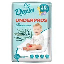 Пелюшки гігієнічні поглинаючі дитячі Dada Underpads (60 х 60 см) 10 шт.