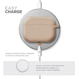 Силіконовий чохол для навушників Apple AirPods Pro 3, Hang Case, пудровий, ультратонкий захисний кейс товщиною 2 мм, захист від подряпин, пилу та ударів, компактний, з карабіном для кріплення, ArmorStandart (ARM88314) - мініатюра 7