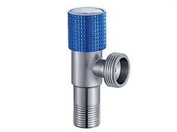 Кран для підключення сантехприладів MIXXUS 1/2x3/4 з нерж.сталі SUS304 (синій) VAL-10-1/2x3/4