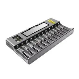 Зарядний пристрій для акумуляторів Liitokala 12 Slots+2, Ni-Mh/Li-ion/LiFePo4/Крона, LED+LCD (Lii-S12) - мініатюра 3