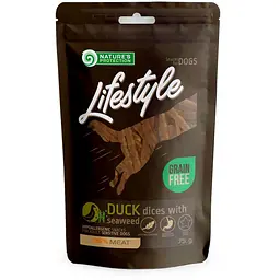 Ласощі для собак ломтики утки з морською капустою Nature's Protection Lifestyle soft duck dices with seaweed