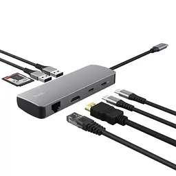 Адаптер Trust Dalyx 8in1 USB-C> 1xUSB-А 3.2/USB-A 2.0/2xUSB-С/HDMI/Ehernet/SD/microSD, Алюміній, 0. teh0018493 - мініатюра 3