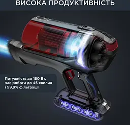 Пилосос бездротовий Rowenta X-Force Flex 12.60 Auto Animal 320 Вт автон. робота до 45 хв НЕРА чорно-червоний - мініатюра 7