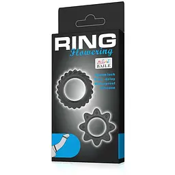 Набір ерекційних кілець різного діаметра Baile Ring Flowering Black, 2 шт - мініатюра 7