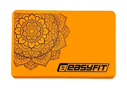 Блок для йоги EasyFit EVA з помаранчевим малюнком (EF-1819-OR) - мініатюра 2