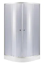 Набір Lidz Душова кабіна Latwa SC80x80.SAT.LOW.GR, напівкругла, скло тоноване 4 мм + Душовий піддон Kapielka ST80x80x15