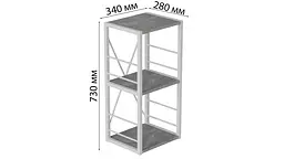 Етажерка 3/34 Ferrum-decor Серії Коннект 73x34x28 білий ДСП Бетон 16мм (FRD-105527) - мініатюра 6