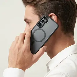 Чехол Samsung Galaxy S25 FE 5G, Unit MagSafe, черный, прозрачный, магсейф, противоударный, магнитный, панель-накладка с поддержкой MagSafe, с поддержкой беспроводной зарядки, TPU+PC, защита всего корпуса, ударопрочный, ArmorStandart (ARM89156) - мініатюра 5