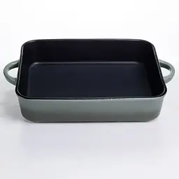 Форма для випікання Yiwu порцелянова з ручками 29.5х23.5х6.5 см посуд для духовки запікання кухонний прямокутний чорний KS-624