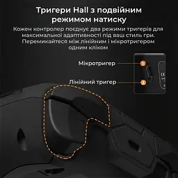 Геймпад Ajazz GP100 2.4G/BT/USB Switch/PC/iOS/Android RGB Black (GP100-B) - мініатюра 9