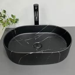 Умивальник VBI Verona 50 black marmo matt накладний VBI-011328, Чорний матовий