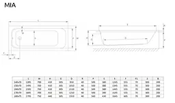 Ванна акрилова Radaway Mia 180x75 + ніжки WA1-50-180x075U - мініатюра 3