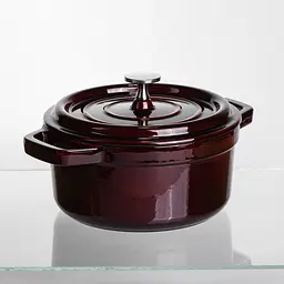 Кокотниця чавунна емальована 2 л, бургунді Yongkang HP-FLG-8 burgundy - мініатюра 6