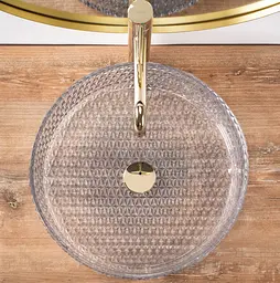 Умивальник Rea Cristal Transparent 40 накладний REA-U0284, Прозорий - мініатюра 5