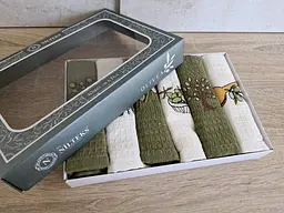 Набір рушників для кухні Nilteks 6 штук 40х60 вафельні з вишивкою Olive - мініатюра 3