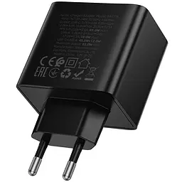 МЗП Borofone BAS17A Erudite PD65W+QC3.0 (1USB-A/1C) Black - мініатюра 5
