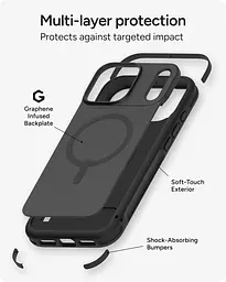 Оригінальний протиударний чохол для iPhone 17 Pro ZAGG Gear4 Sedona MagSafe KS Black з підставкою - мініатюра 5