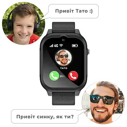 Дитячий смарт-годинник JETIX G99 зі змінним корпусом, GPS, 4G Відеодзвінком і вологозахистом (Black)