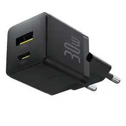 МЗП Baseus Palm Fast Charger Type-C+USB 30W с Cable Type-C to Type-C 60W 20V/3A 1m P1011160A113-01 Black - мініатюра 4
