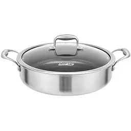 Каструля низька з нержавіючої сталі зі скляною кришкою Heinner Titanium3 4.8 л (HR-MRK-30C)