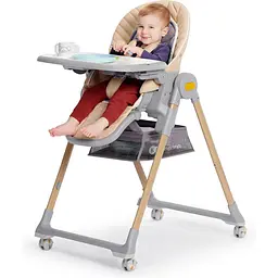 Стільчик для годування Kinderkraft Lastree Beige Wood бежевий (00-00304465) - мініатюра 10