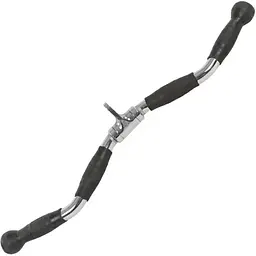 Ручка для верхньої тяги York Fitness 70см W-подібна з гумовими рукоятками, хром