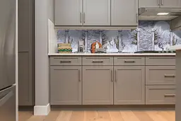 Кухонний фартух Зимова Арка для кухні наклейка під цеглу сніг колони Сірий 60х250 см Happy Pocket Z180441 - мініатюра 5