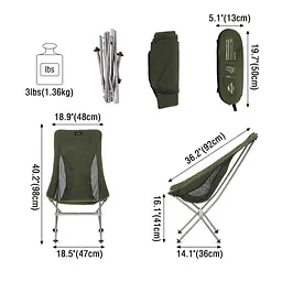 Стілець складаний Naturehike YL06 NH18Y060-Z зелений - мініатюра 3