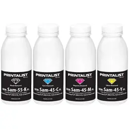 Тонер Samsung CLP-300/310, CLX-2160/3160, Black / Cyan / Magenta / Yellow, 1x55 г + 3x45 г, Printalist (Sam-CLP300-SET-PL)