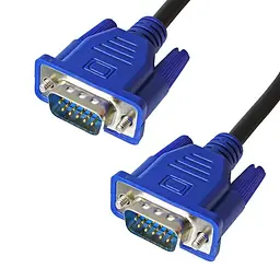 Кабель VGA-VGA 15 PIN папа-папа 1.5 м, подовжувач з феритовими фільтрами для монітора, проєктора, ПК