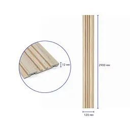 Рейка декоративна Wall Sticker PS 2900х120х12 мм Пісочне дерево SW-00002137- - мініатюра 3