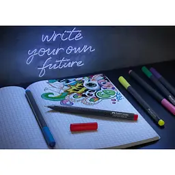 Лайнер Faber-Castell набір ручок капілярних Grip Finepen тригранна 0,4 мм, 5 кольорів (32143) - мініатюра 4