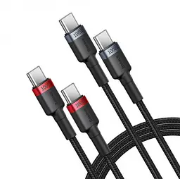 Кабель Baseus Cafule Series Cable Type-C to Type-C 100W 1m 2pcs P10318306003-00 Red Black+Grey Black