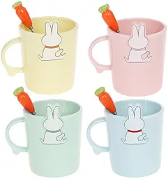 Кружка фарфорова "Rabbit" з кришкою та ложкою Bona Ø9 см kuh0009763 - мініатюра 3
