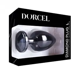 Металева анальна пробка з прикрасою у вигляді кристала Dorcel - Diamond Plug, чорна L - мініатюра 8