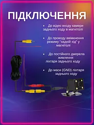 Камера автомобільна заднього виду з підсвічуванням для паркування 4 LED, чорна (20305618) - мініатюра 7
