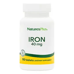 Залізо Natures Plus Iron 40 mg, 90 таблеток