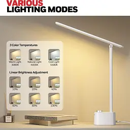 Світлодіодна лампа настільна Honeywell з USB-портами для заряджання - SunturaluxTM HWT-H01 Безступенева затемнювана настільна - мініатюра 4