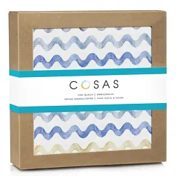 Муслінова пелюшка Cosas Waves 110х150 см бежево-блакитна (MuslinDiapers_WaveBlueBeige_110x150) - мініатюра 3