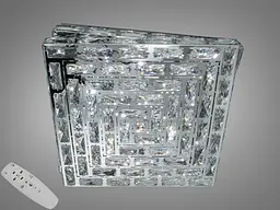 Люстра LED кришталева квадрат хром 82W пульт