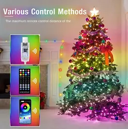Гірлянда вуличні вогні 3M Smart Bluetooth App Control світлодіодна LED - мініатюра 5