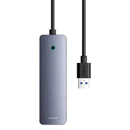 USB-хаб Baseus UltraJoy Series 4-Port HUB Lite 50cm Space Сірий (USBA to USB3.0x4+Type-C5V) - мініатюра 3