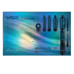 Фен-стайлер VGR 5 в 1 В-475 Professional, 5 насадок, 1400 Вт зелений - мініатюра 3