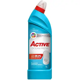 Засіб для чищення унітазу з хлором Active Ocean Fresh 1 л