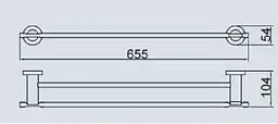 Тримач для рушника Gappo G1809 655 мм хром - мініатюра 2