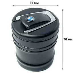 Попільниця чорна з підсвіткою BMW 60 x 70 мм (3554) - мініатюра 2