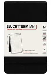 Репортерський блокнот Leuchtturm1917 Кишеньковий, чорний, крапка (364411)