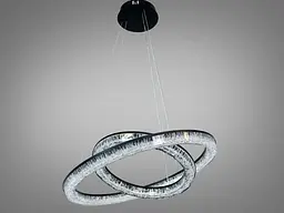 LED люстра підвісна Diasha D9711/600+400BK 2 кільця 78Вт чорна з ПДУ - мініатюра 4