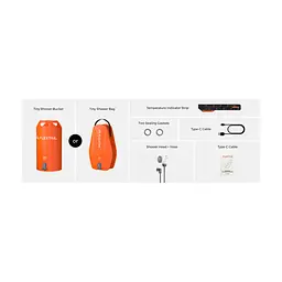 Душ портативний із ємністю та насосом Flextail Tiny Shower Bag, 20л, помаранчевий - мініатюра 17